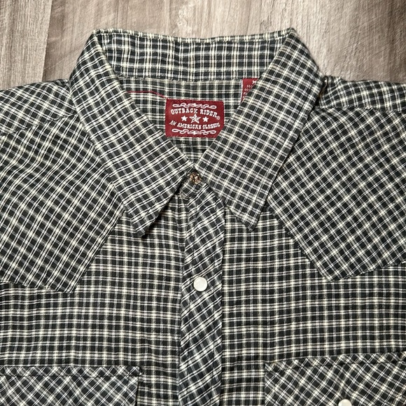 Outback Rider Western Long Sleeve Pearl Snap Button Shirt - XL - Picture 6 of 6